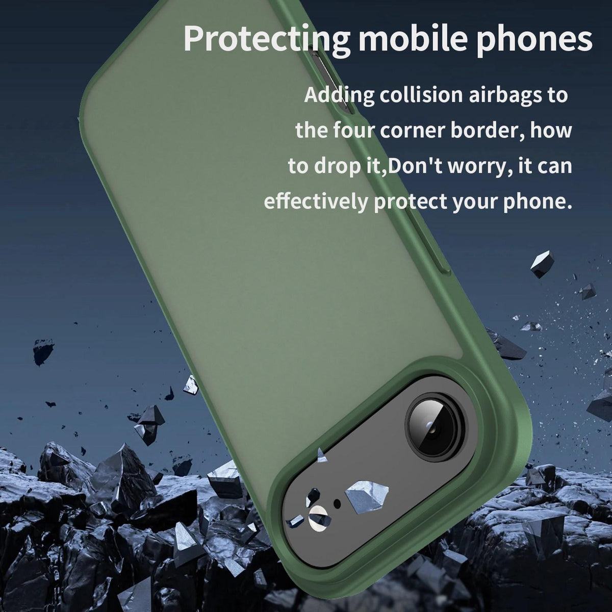 For iPhone Air Fanying Series Precision Camera Hole PC Hybrid TPU Translucent Frosted Phone Case - Olive Green - EDA009893418D