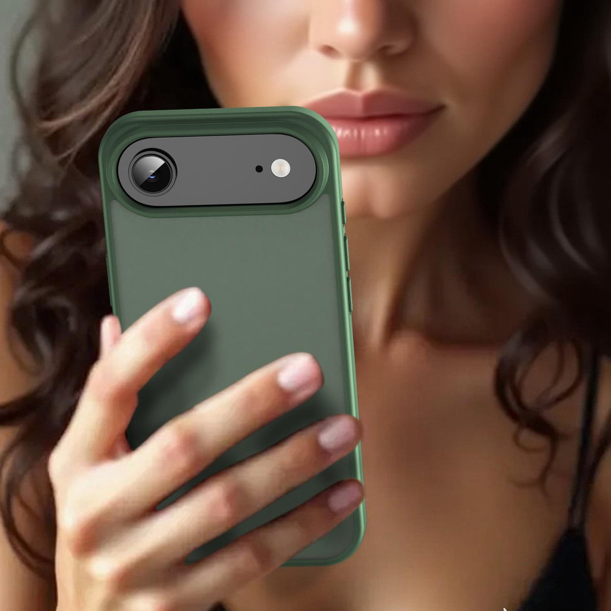 For iPhone Air Fanying Series Precision Camera Hole PC Hybrid TPU Translucent Frosted Phone Case - Olive Green - EDA009893418D