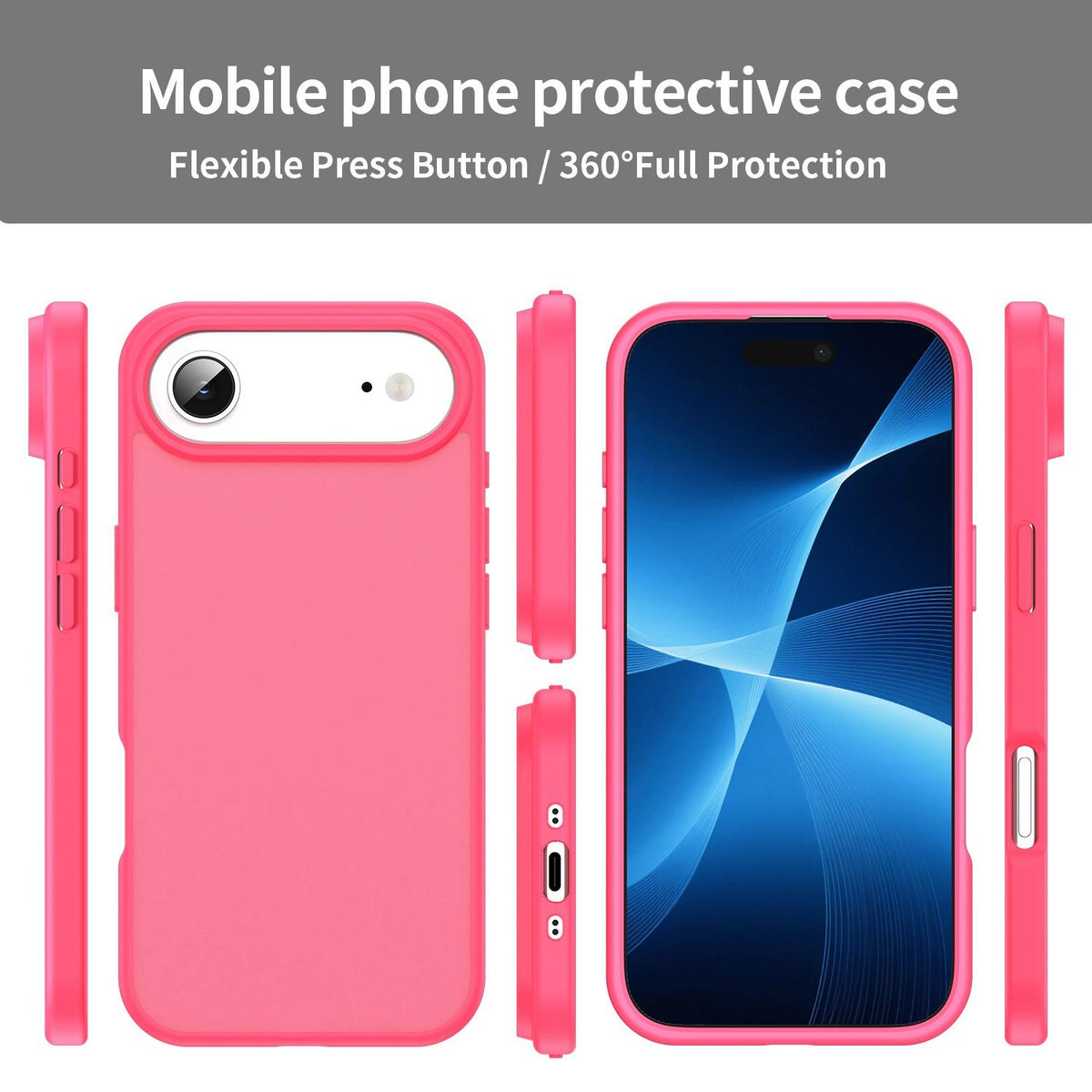 For iPhone Air Fanying Series Precision Camera Hole PC Hybrid TPU Translucent Frosted Phone Case - Rose Red - EDA009893418E
