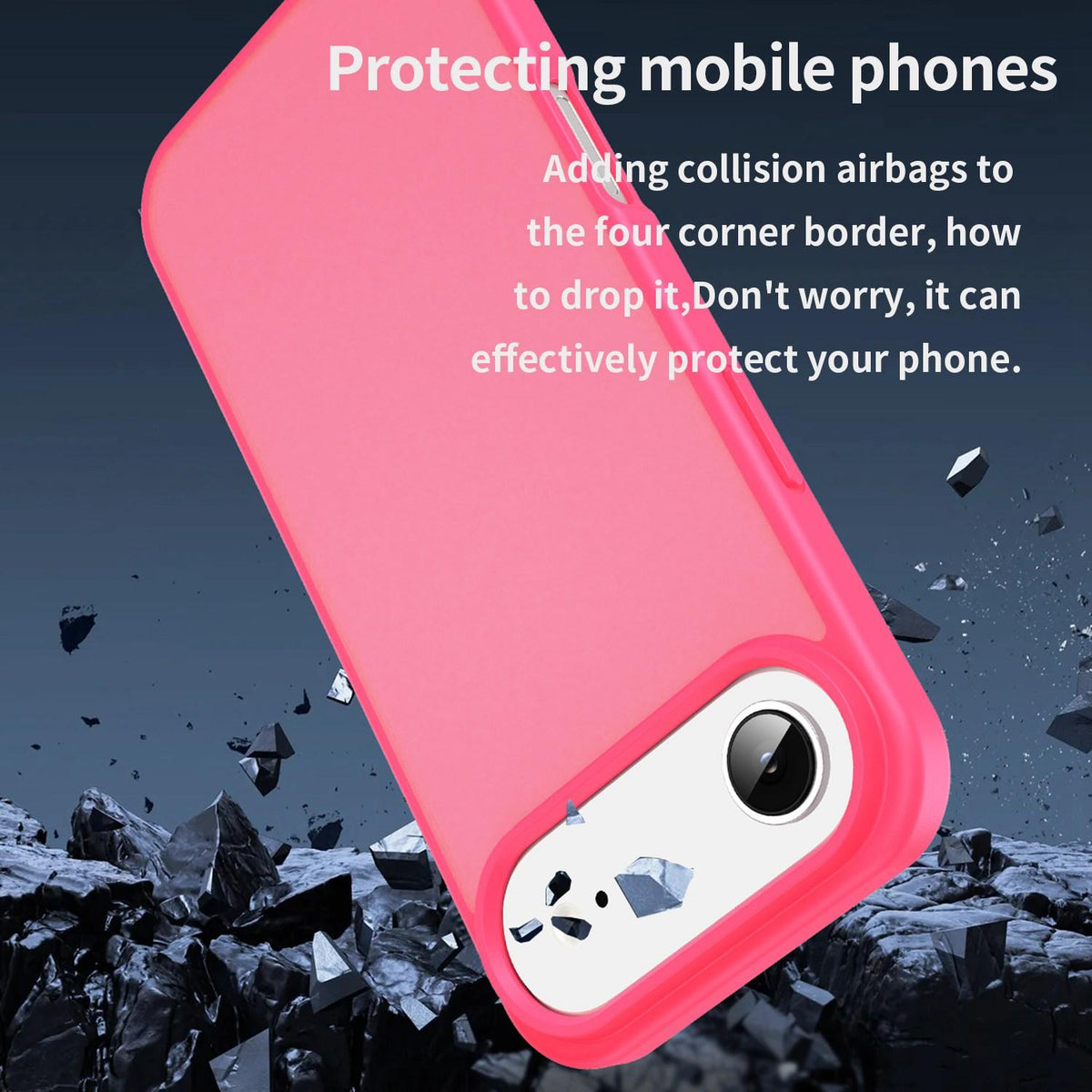 For iPhone Air Fanying Series Precision Camera Hole PC Hybrid TPU Translucent Frosted Phone Case - Rose Red - EDA009893418E