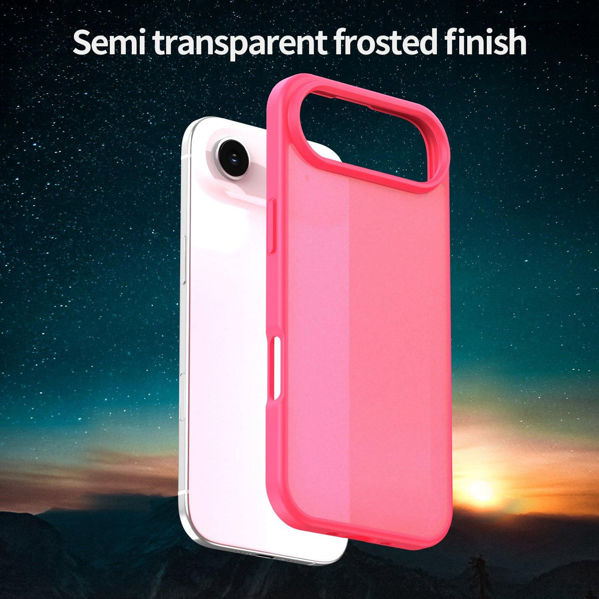 For iPhone Air Fanying Series Precision Camera Hole PC Hybrid TPU Translucent Frosted Phone Case - Rose Red - EDA009893418E