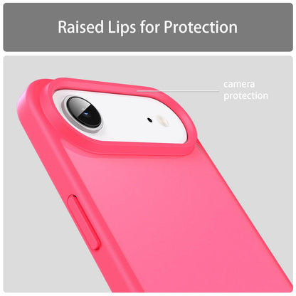 For iPhone Air Fanying Series Precision Camera Hole PC Hybrid TPU Translucent Frosted Phone Case - Rose Red - EDA009893418E