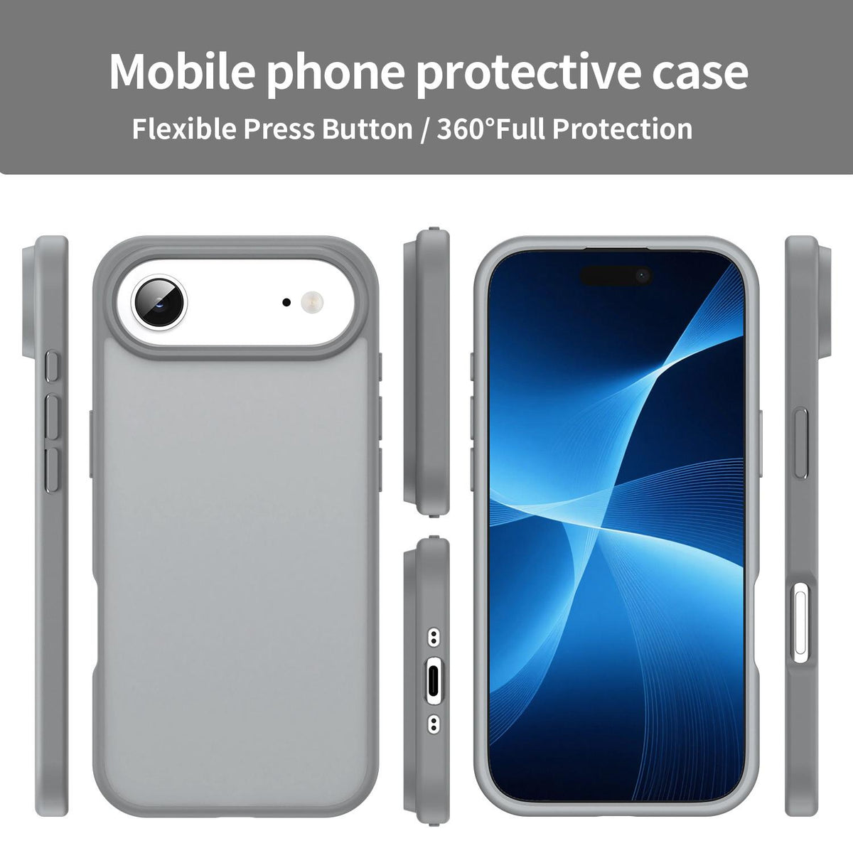 For iPhone Air Fanying Series Precision Camera Hole PC Hybrid TPU Translucent Frosted Phone Case - Silver Grey - EDA009893418F