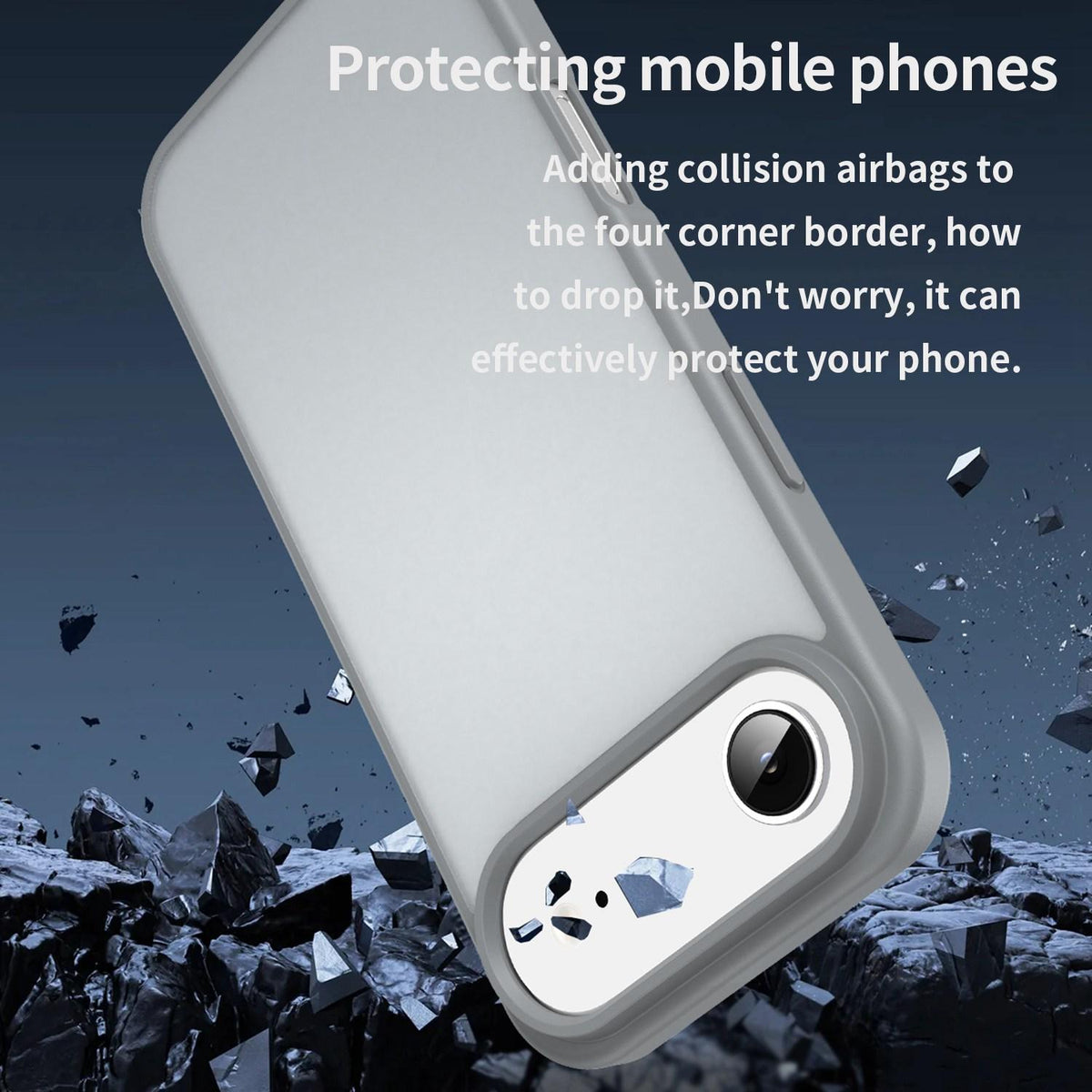 For iPhone Air Fanying Series Precision Camera Hole PC Hybrid TPU Translucent Frosted Phone Case - Silver Grey - EDA009893418F