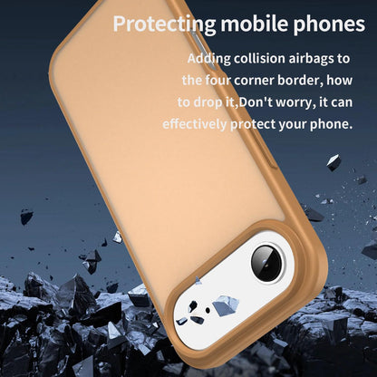 For iPhone Air Fanying Series Precision Camera Hole PC Hybrid TPU Translucent Frosted Phone Case - Desert Gold - EDA009893418G