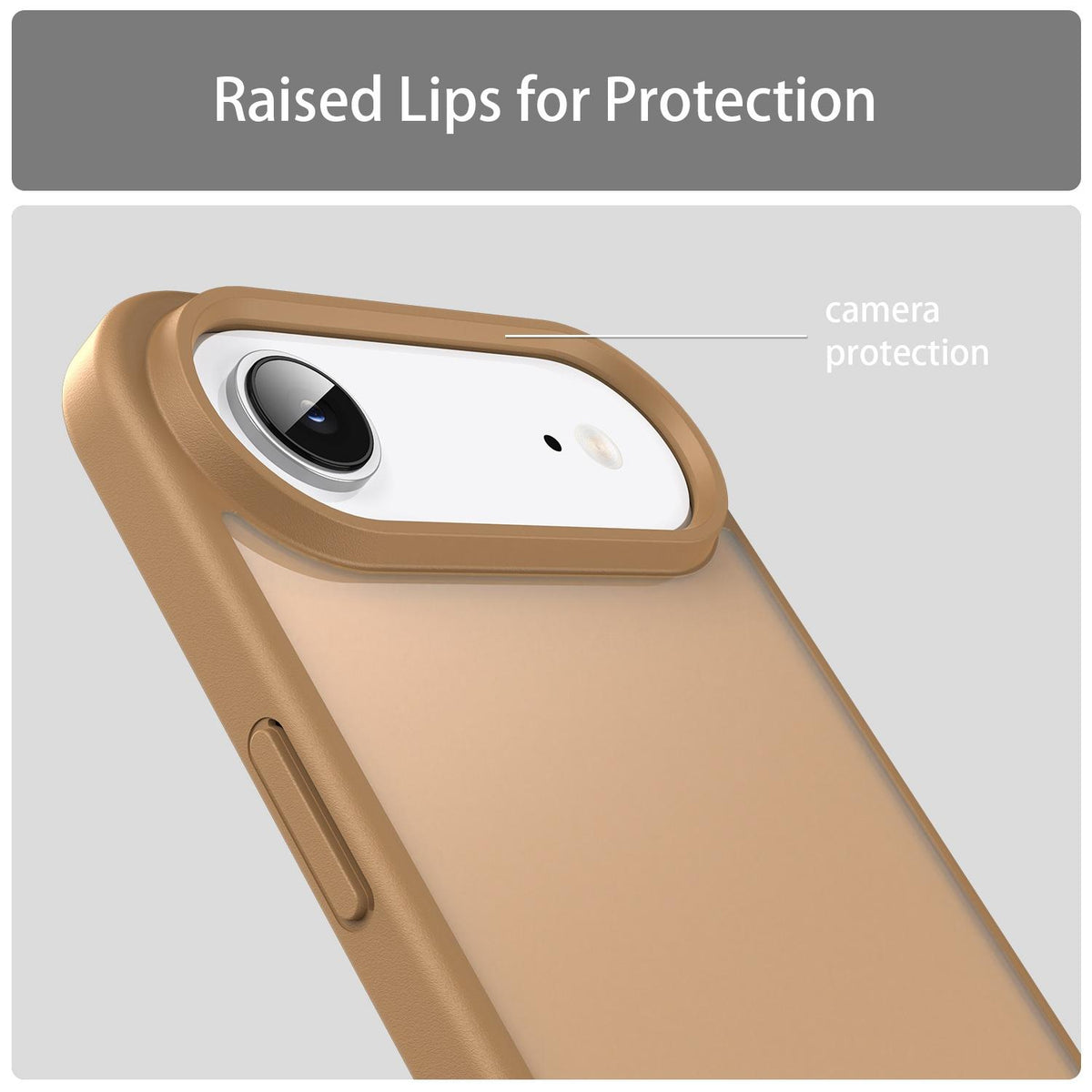 For iPhone Air Fanying Series Precision Camera Hole PC Hybrid TPU Translucent Frosted Phone Case - Desert Gold - EDA009893418G