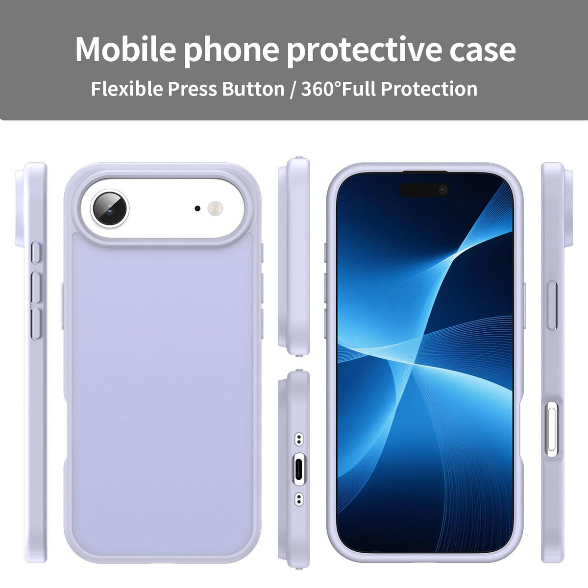 For iPhone Air Fanying Series Precision Camera Hole PC Hybrid TPU Translucent Frosted Phone Case - Lavender - EDA009893418H