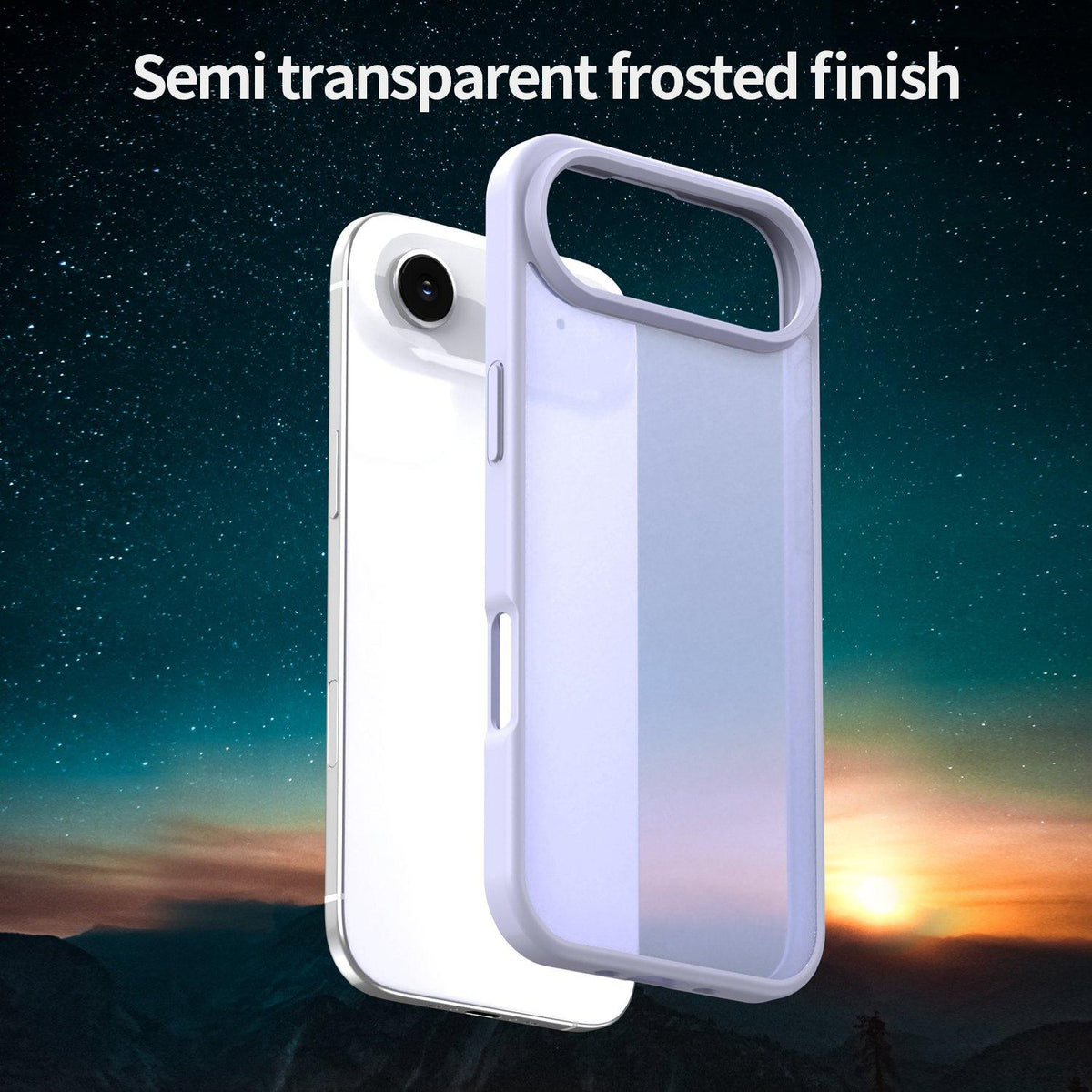 For iPhone Air Fanying Series Precision Camera Hole PC Hybrid TPU Translucent Frosted Phone Case - Lavender - EDA009893418H