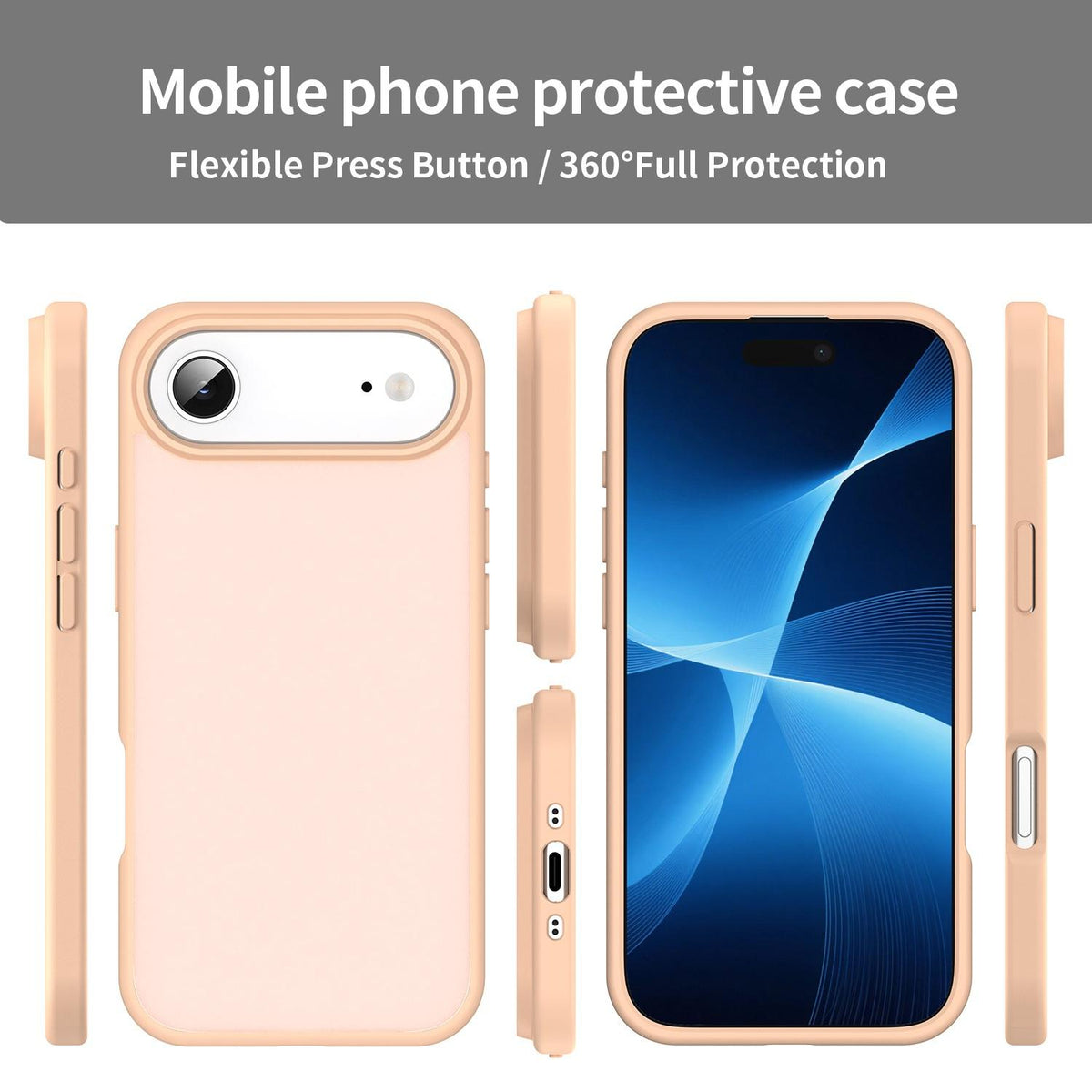 For iPhone Air Fanying Series Precision Camera Hole PC Hybrid TPU Translucent Frosted Phone Case - Rouge Powder - EDA009893418I