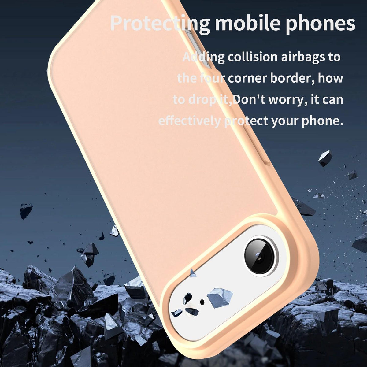 For iPhone Air Fanying Series Precision Camera Hole PC Hybrid TPU Translucent Frosted Phone Case - Rouge Powder - EDA009893418I