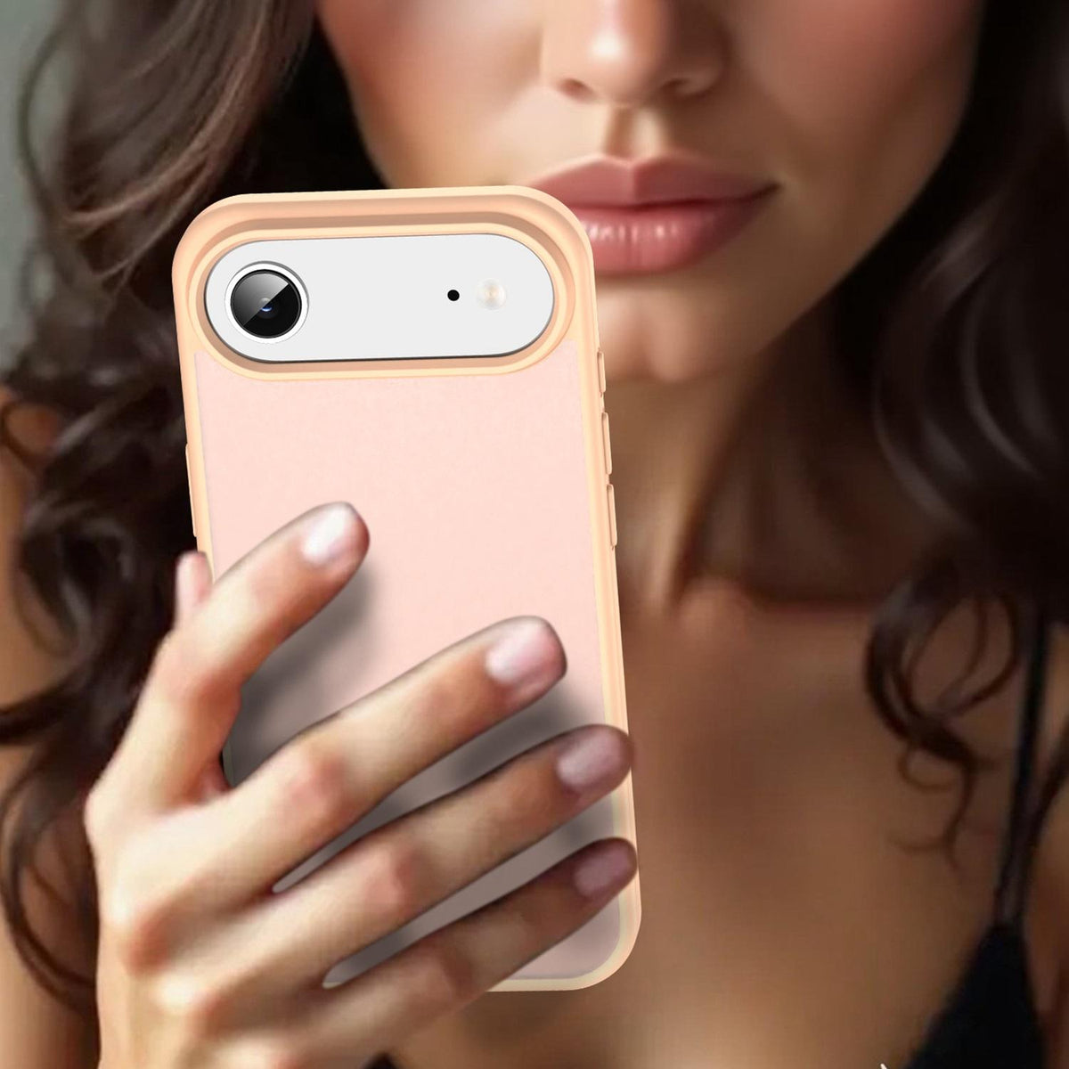 For iPhone Air Fanying Series Precision Camera Hole PC Hybrid TPU Translucent Frosted Phone Case - Rouge Powder - EDA009893418I