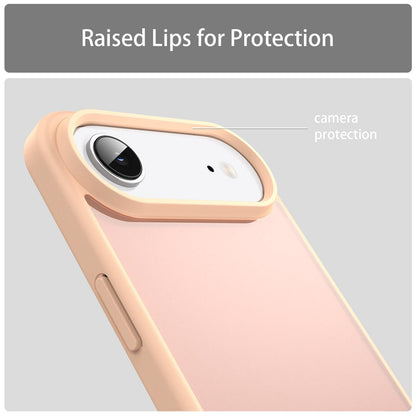 For iPhone Air Fanying Series Precision Camera Hole PC Hybrid TPU Translucent Frosted Phone Case - Rouge Powder - EDA009893418I
