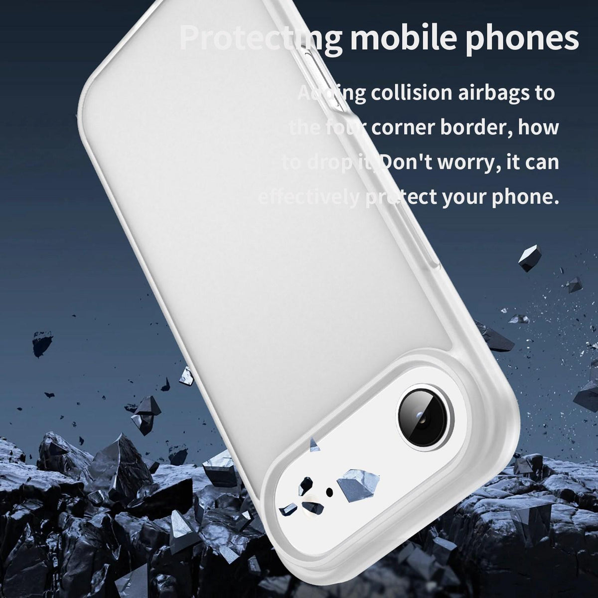 For iPhone Air Fanying Series Precision Camera Hole PC Hybrid TPU Translucent Frosted Phone Case - Matte White - EDA009893418J