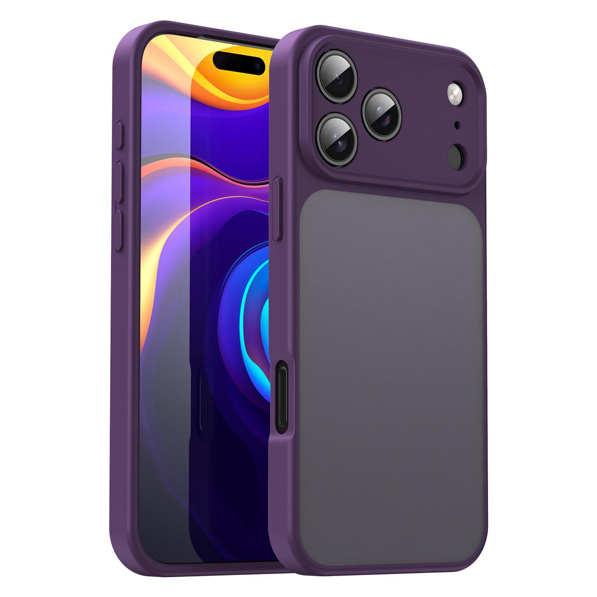 For iPhone 18 Pro Fanying Series Precision Camera Hole PC Hybrid TPU Translucent Frosted Phone Case - Crystal Purple - EDA009893422B