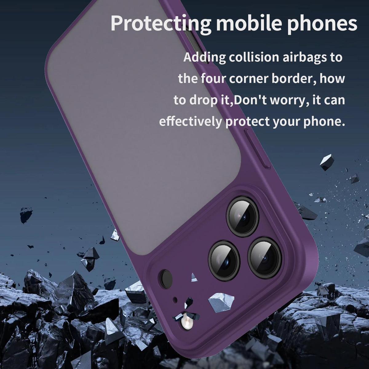 For iPhone 18 Pro Fanying Series Precision Camera Hole PC Hybrid TPU Translucent Frosted Phone Case - Crystal Purple - EDA009893422B