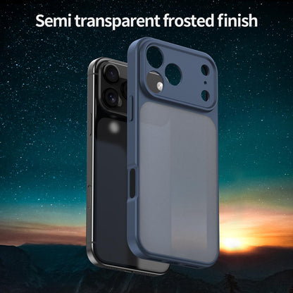 For iPhone 18 Pro Fanying Series Precision Camera Hole PC Hybrid TPU Translucent Frosted Phone Case - Cyan Blue - EDA009893422C
