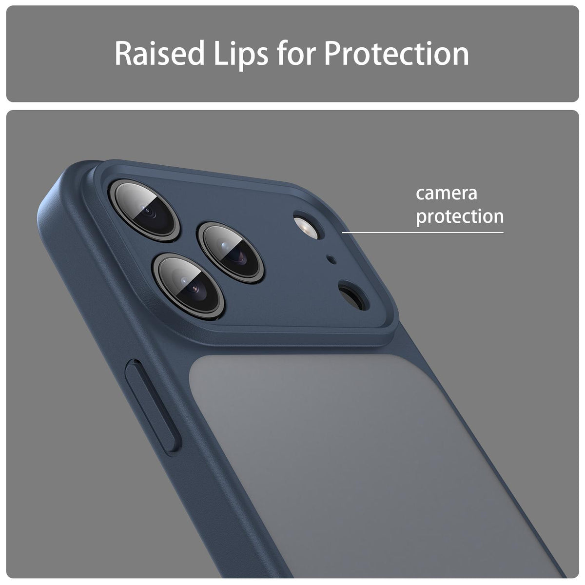 For iPhone 18 Pro Fanying Series Precision Camera Hole PC Hybrid TPU Translucent Frosted Phone Case - Cyan Blue - EDA009893422C