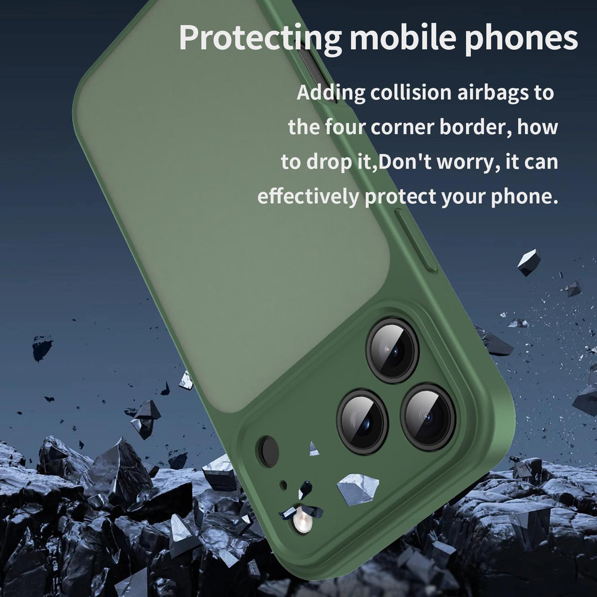 For iPhone 18 Pro Fanying Series Precision Camera Hole PC Hybrid TPU Translucent Frosted Phone Case - Olive Green - EDA009893422D