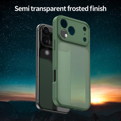 For iPhone 18 Pro Fanying Series Precision Camera Hole PC Hybrid TPU Translucent Frosted Phone Case - Olive Green - EDA009893422D