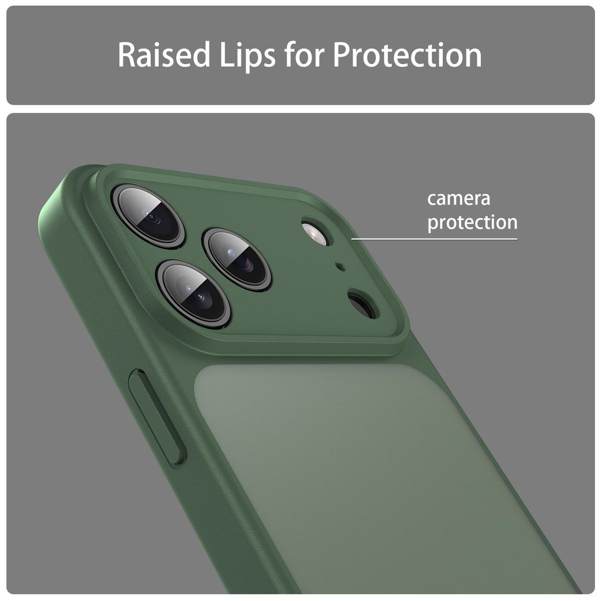 For iPhone 18 Pro Fanying Series Precision Camera Hole PC Hybrid TPU Translucent Frosted Phone Case - Olive Green - EDA009893422D