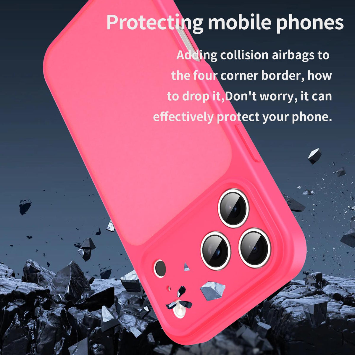For iPhone 18 Pro Fanying Series Precision Camera Hole PC Hybrid TPU Translucent Frosted Phone Case - Rose Red - EDA009893422E