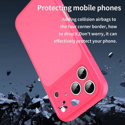 For iPhone 18 Pro Fanying Series Precision Camera Hole PC Hybrid TPU Translucent Frosted Phone Case - Rose Red - EDA009893422E