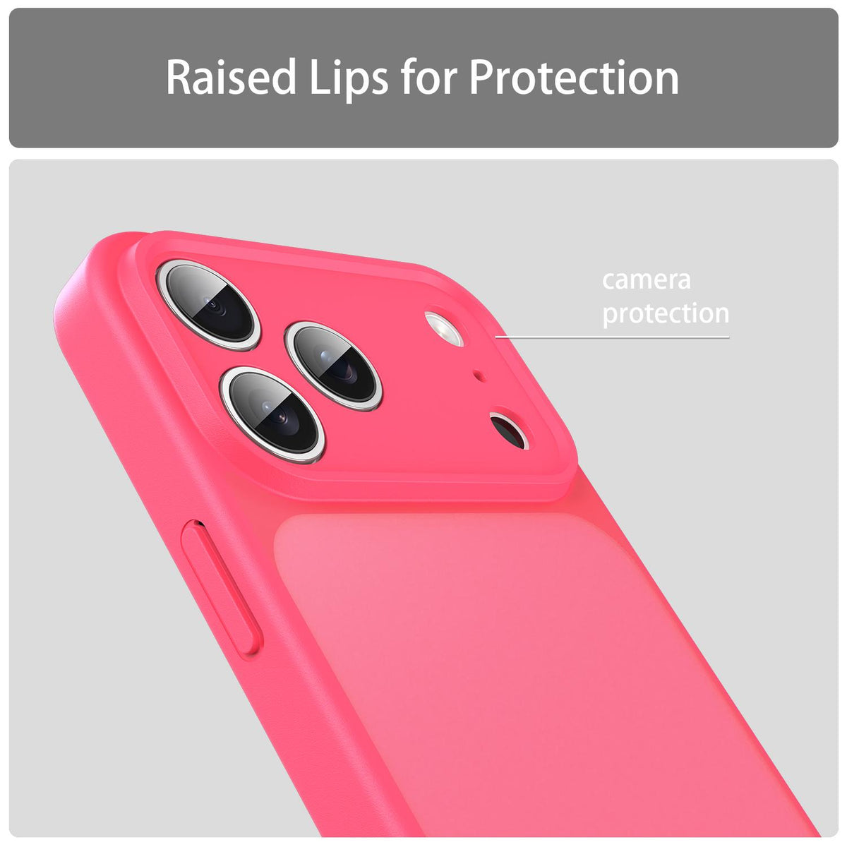 For iPhone 18 Pro Fanying Series Precision Camera Hole PC Hybrid TPU Translucent Frosted Phone Case - Rose Red - EDA009893422E
