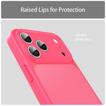 For iPhone 18 Pro Fanying Series Precision Camera Hole PC Hybrid TPU Translucent Frosted Phone Case - Rose Red - EDA009893422E