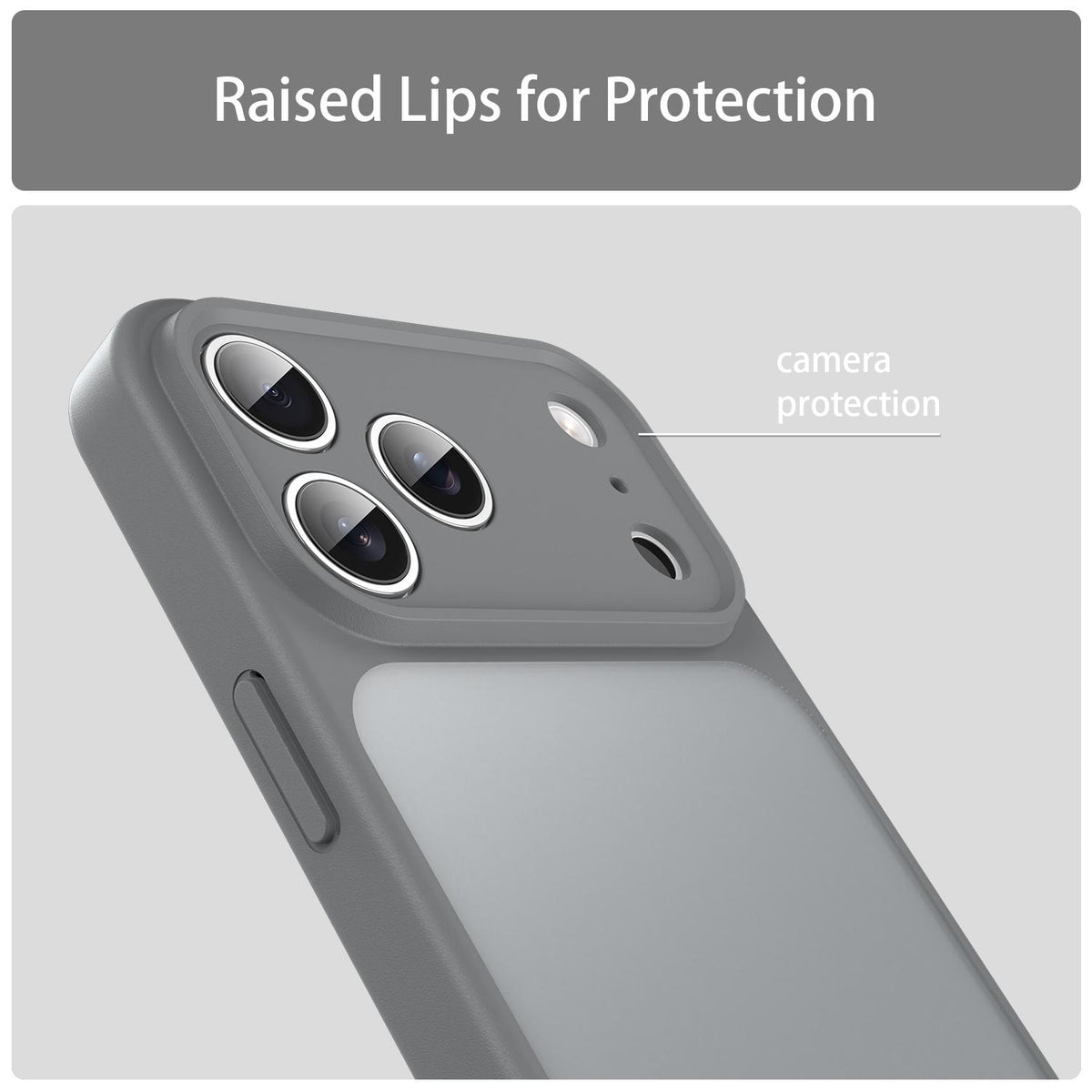 For iPhone 18 Pro Fanying Series Precision Camera Hole PC Hybrid TPU Translucent Frosted Phone Case - Silver Grey - EDA009893422F