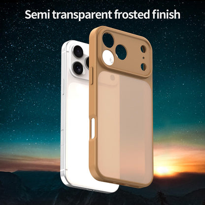 For iPhone 18 Pro Fanying Series Precision Camera Hole PC Hybrid TPU Translucent Frosted Phone Case - Desert Gold - EDA009893422G