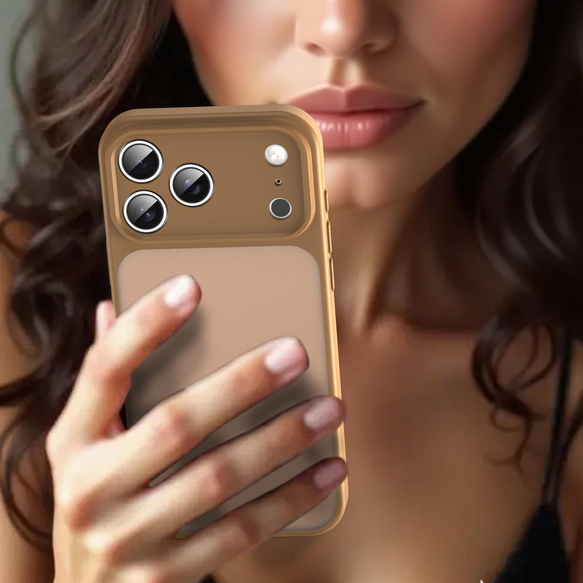 For iPhone 18 Pro Fanying Series Precision Camera Hole PC Hybrid TPU Translucent Frosted Phone Case - Desert Gold - EDA009893422G