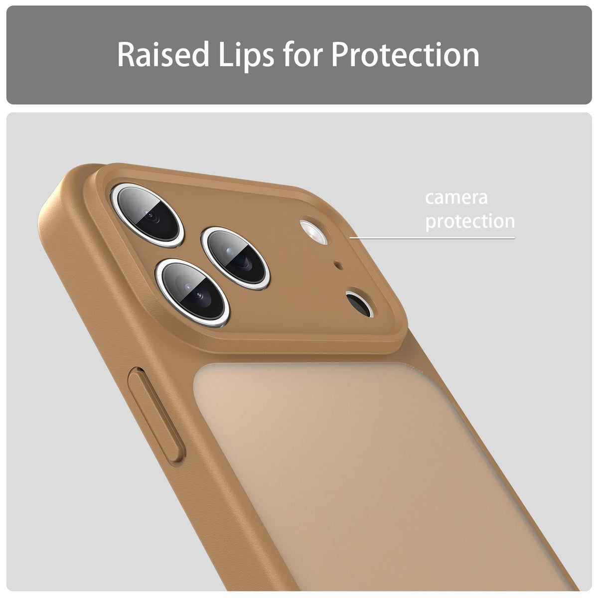 For iPhone 18 Pro Fanying Series Precision Camera Hole PC Hybrid TPU Translucent Frosted Phone Case - Desert Gold - EDA009893422G