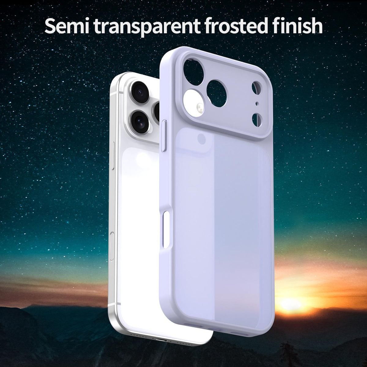 For iPhone 18 Pro Fanying Series Precision Camera Hole PC Hybrid TPU Translucent Frosted Phone Case - Lavender - EDA009893422H