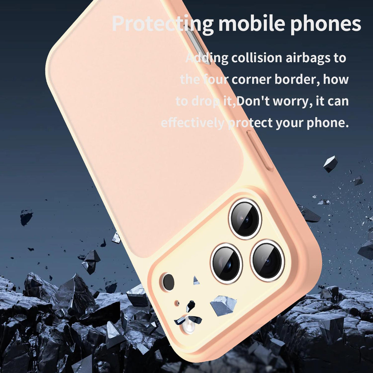 For iPhone 18 Pro Fanying Series Precision Camera Hole PC Hybrid TPU Translucent Frosted Phone Case - Rouge Powder - EDA009893422I
