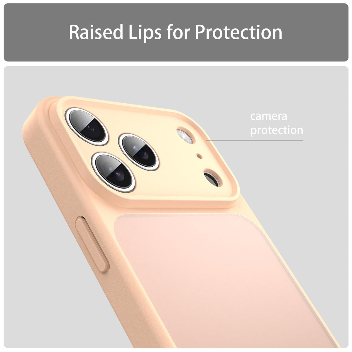 For iPhone 18 Pro Fanying Series Precision Camera Hole PC Hybrid TPU Translucent Frosted Phone Case - Rouge Powder - EDA009893422I