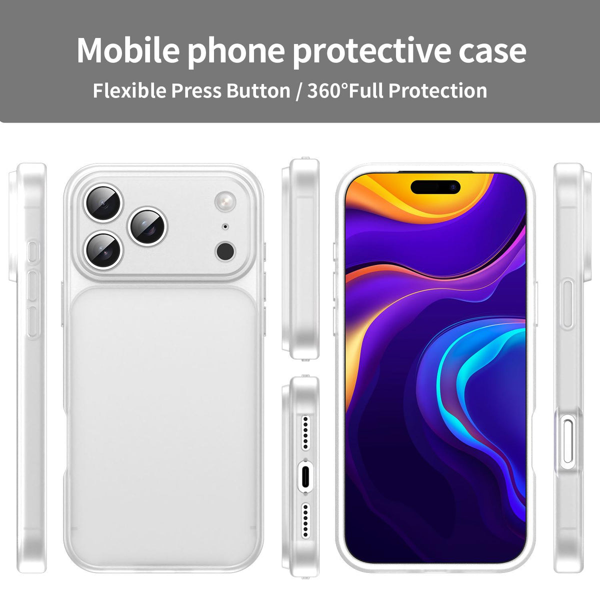 For iPhone 18 Pro Fanying Series Precision Camera Hole PC Hybrid TPU Translucent Frosted Phone Case - Matte White - EDA009893422J