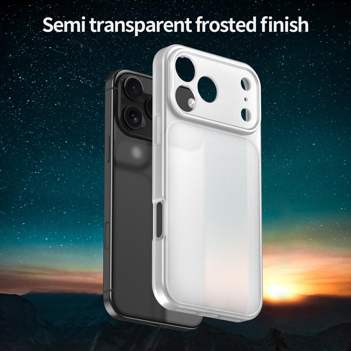 For iPhone 18 Pro Fanying Series Precision Camera Hole PC Hybrid TPU Translucent Frosted Phone Case - Matte White - EDA009893422J