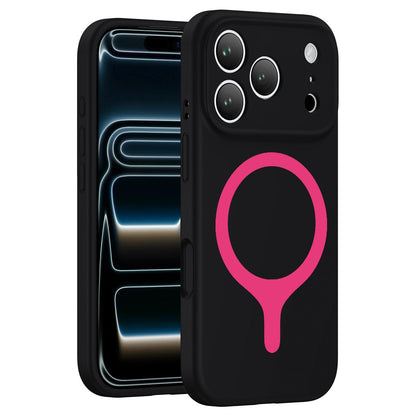 For iPhone 17 Pro Max Transforms Into 17 Series Liquid Silicone Magnetic Phone Case - Black - EDA009893601B