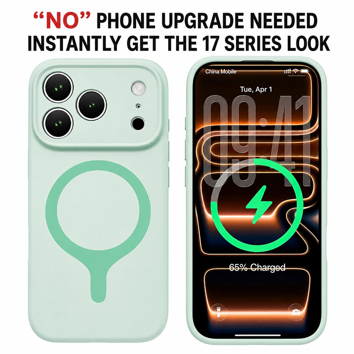 For iPhone 17 Pro Max Transforms Into 17 Series Liquid Silicone Magnetic Phone Case - Black - EDA009893601B