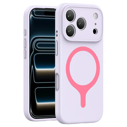For iPhone 17 Pro Max Transforms Into 17 Series Liquid Silicone Magnetic Phone Case - Purple - EDA009893601E