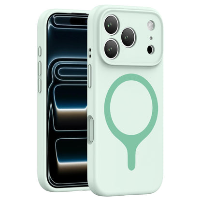 For iPhone 17 Pro Transforms Into 17 Series Liquid Silicone Magnetic Phone Case - Green - EDA009893602D