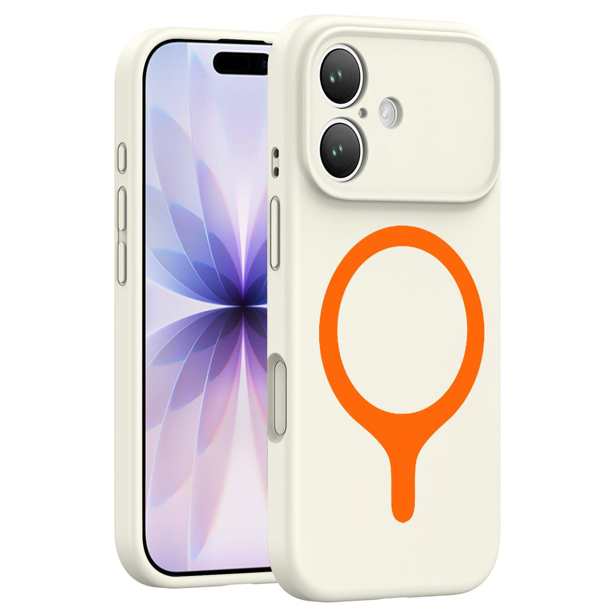 For iPhone 17 Transforms Into 17 Series Liquid Silicone Magnetic Phone Case - White - EDA009893603A