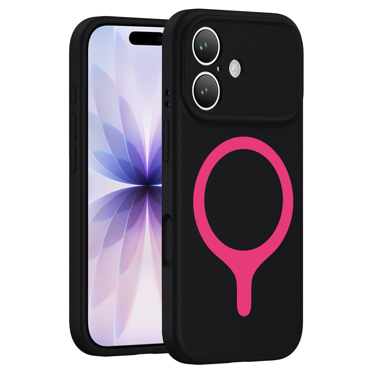 For iPhone 17 Transforms Into 17 Series Liquid Silicone Magnetic Phone Case - Black - EDA009893603B