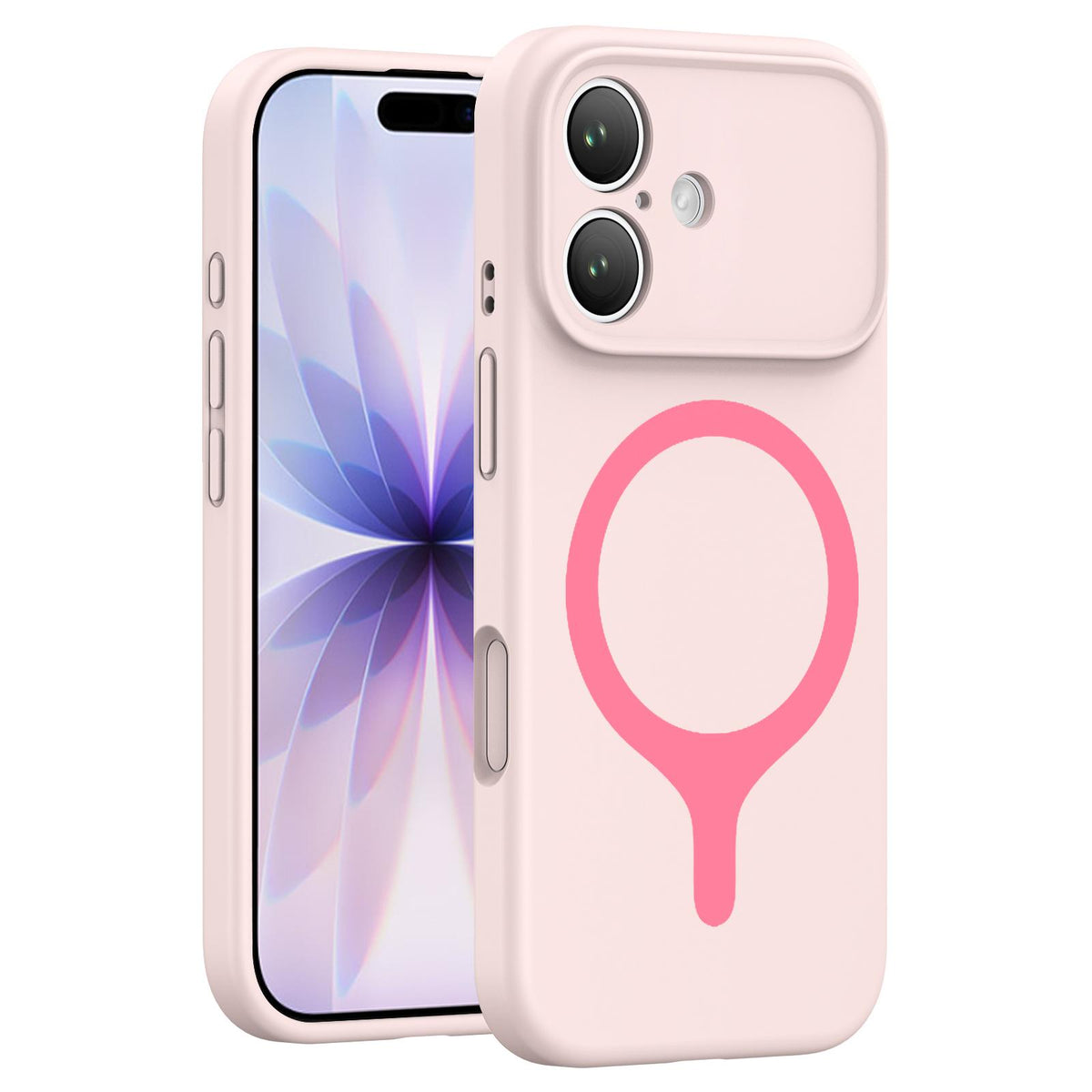 For iPhone 17 Transforms Into 17 Series Liquid Silicone Magnetic Phone Case - Pink - EDA009893603C