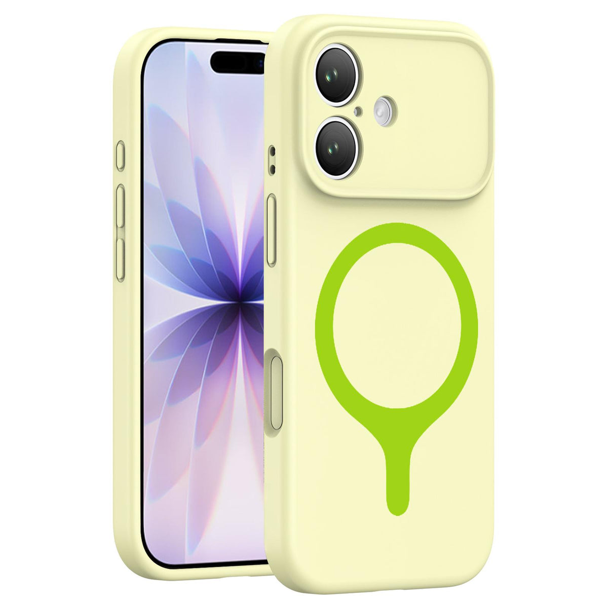 For iPhone 17 Transforms Into 17 Series Liquid Silicone Magnetic Phone Case - Yellow - EDA009893603F