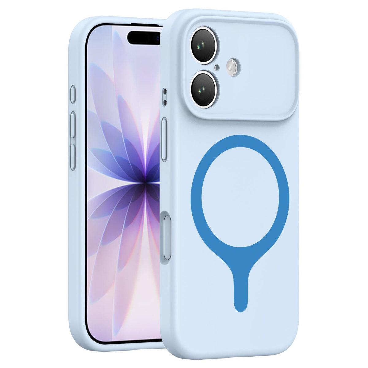 For iPhone 17 Transforms Into 17 Series Liquid Silicone Magnetic Phone Case - Cloud Blue - EDA009893603H