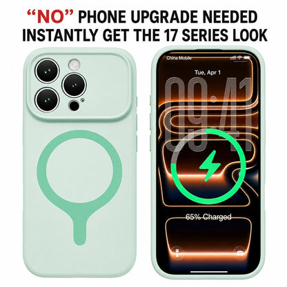 For iPhone 16 Pro Transforms Into 17 Series Liquid Silicone Magnetic Phone Case - Yellow - EDA009893606F