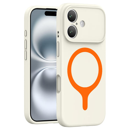 For iPhone 16 Transforms Into 17 Series Liquid Silicone Magnetic Phone Case - White - EDA009893607A