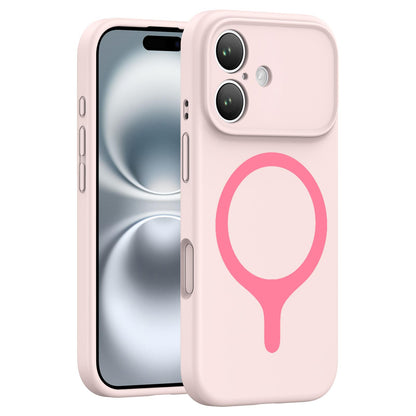 For iPhone 16 Transforms Into 17 Series Liquid Silicone Magnetic Phone Case - Pink - EDA009893607C