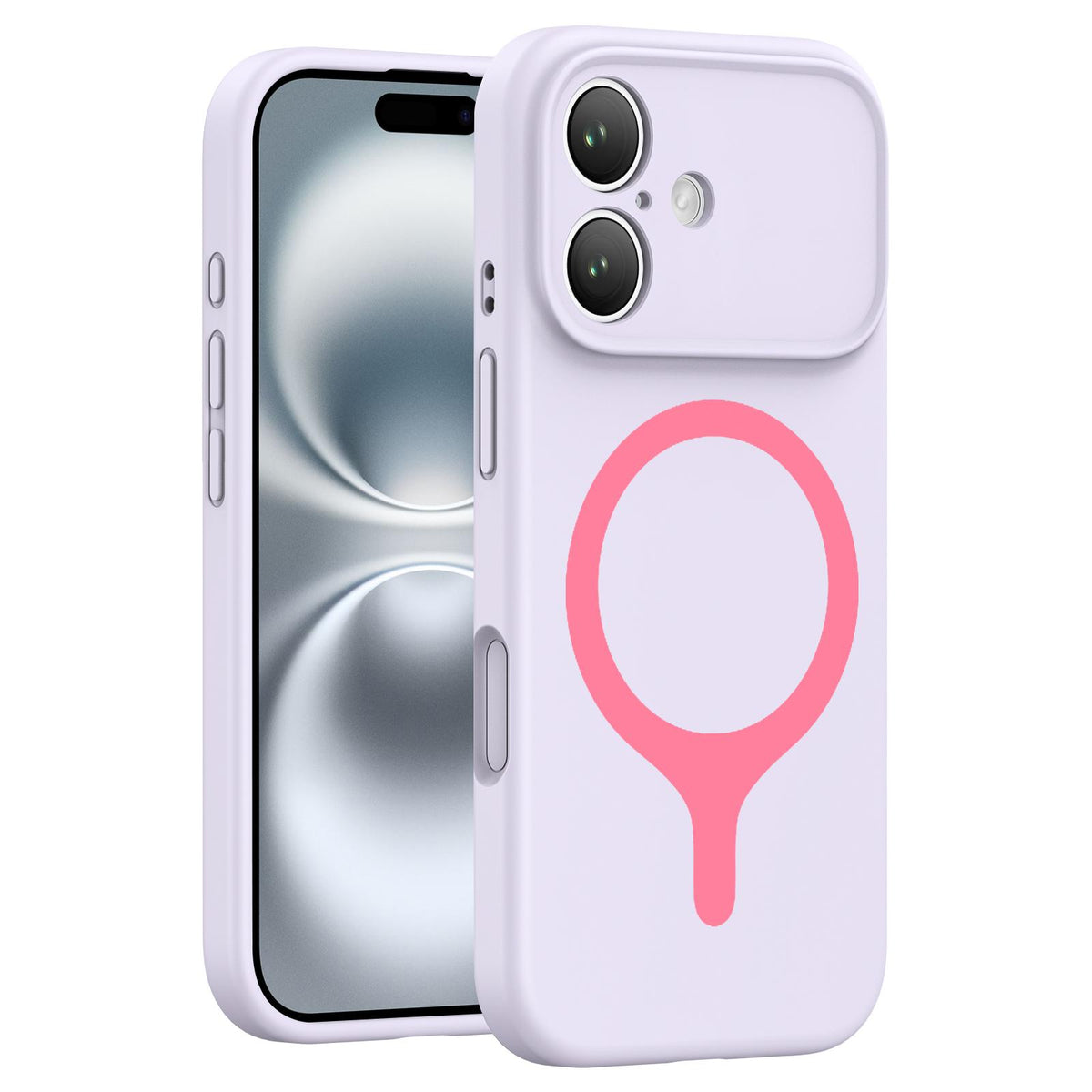 For iPhone 16 Transforms Into 17 Series Liquid Silicone Magnetic Phone Case - Purple - EDA009893607E